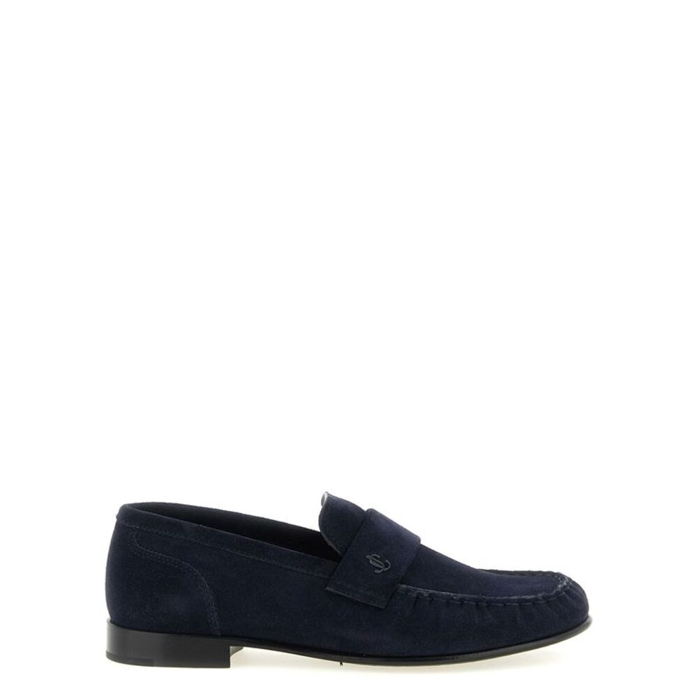 Jimmy Choo Blue Leather Slip-On Women's Loafers